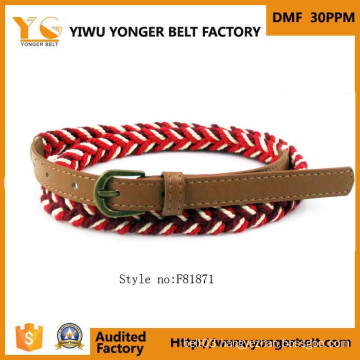 Factory Supply Beautiful Fashion Handmade Braided Leather Belt for Women